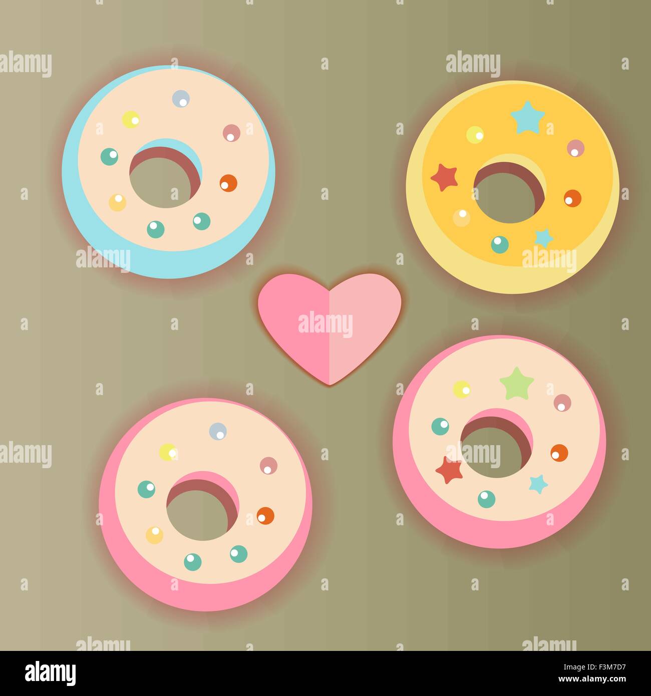 Donuts and heart Stock Vector Image & Art - Alamy