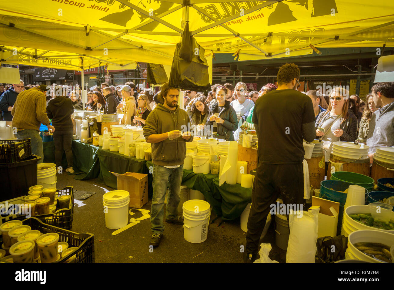 Pickle lovers wallow in brine in the Lower East Side in New York on