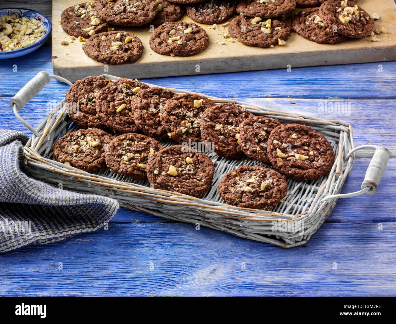 Chocolate hazelnut cookies Stock Photo