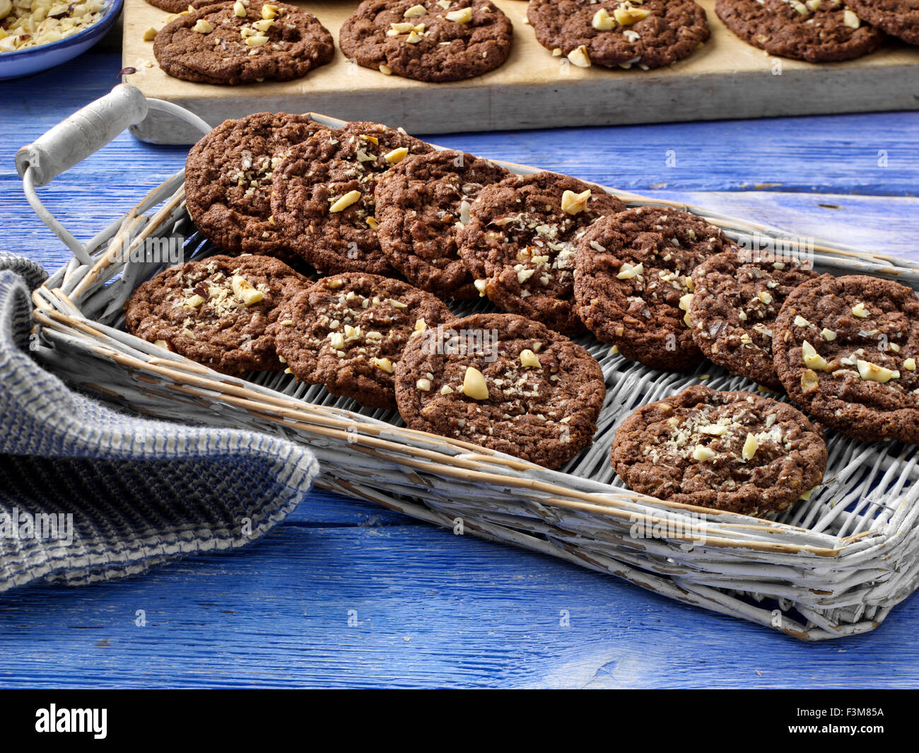 Chocolate hazelnut cookies Stock Photo