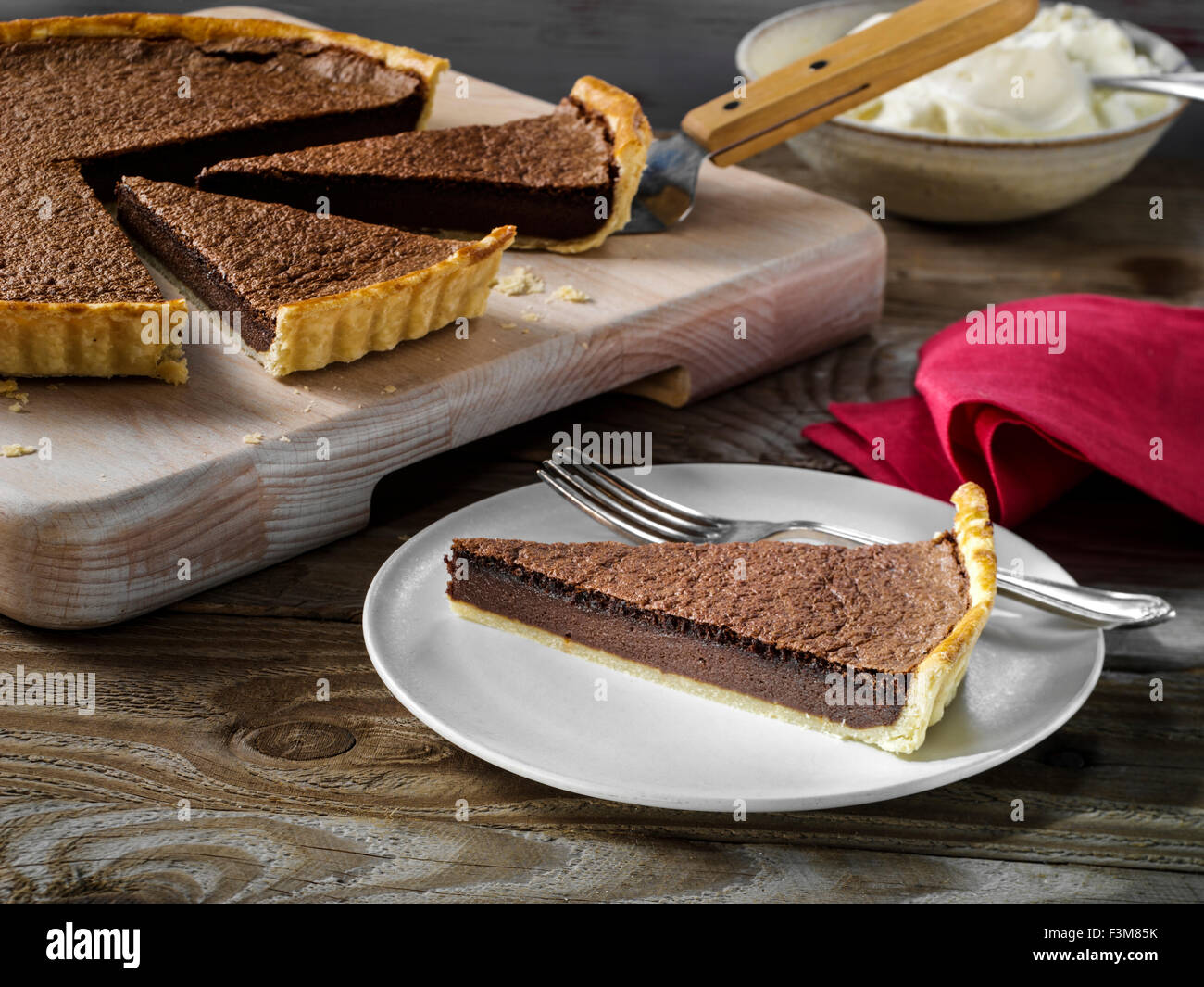 Individual slices chocolate tart hi-res stock photography and images ...
