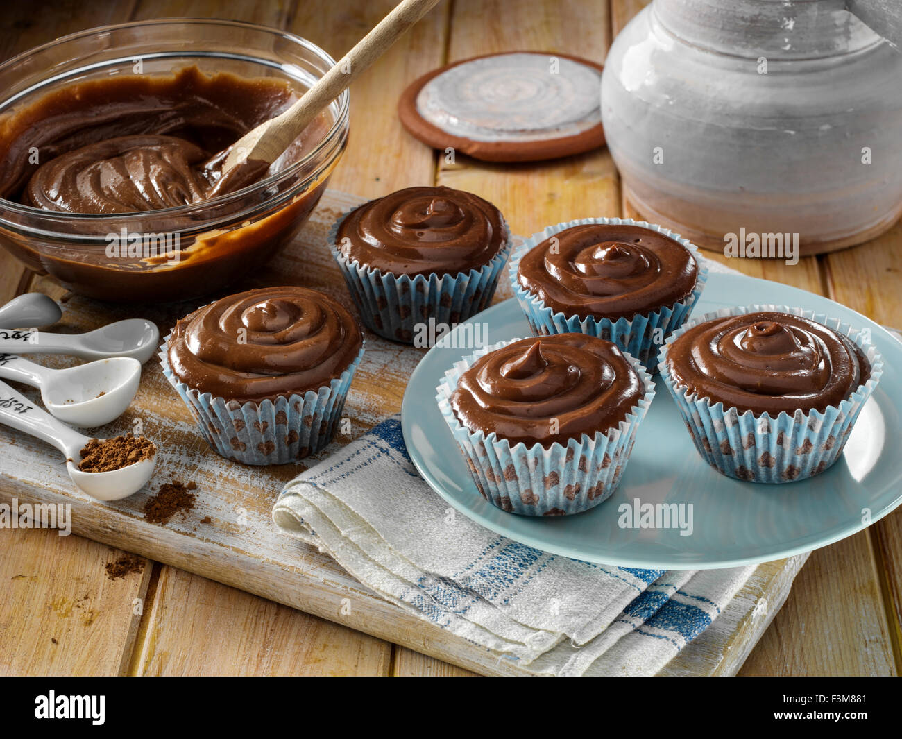Chocolate peanut butter cream Stock Photo