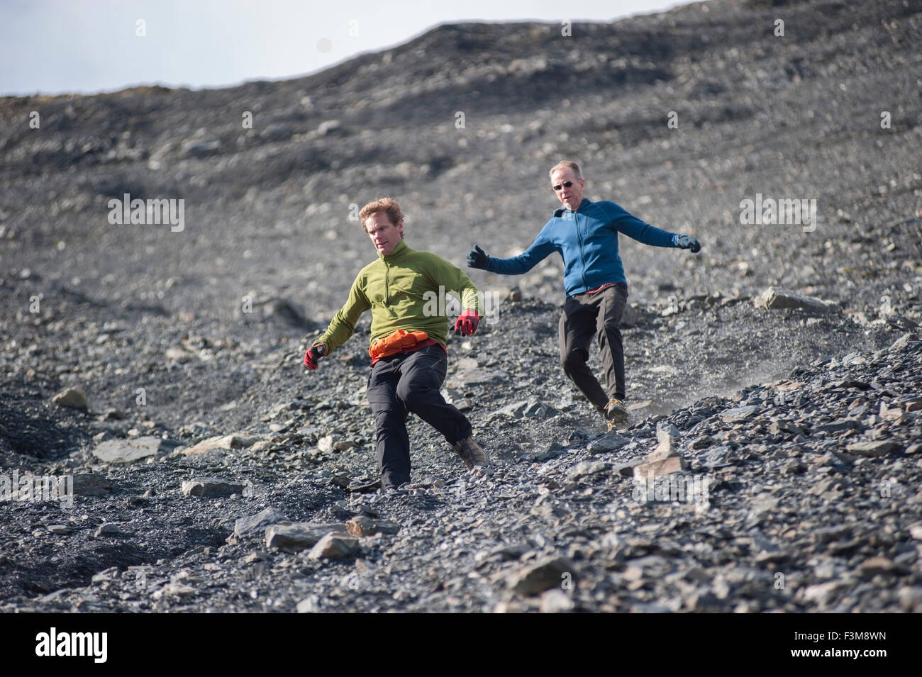 Running,Alaska,Seward,Men,Mount Marathon Stock Photo