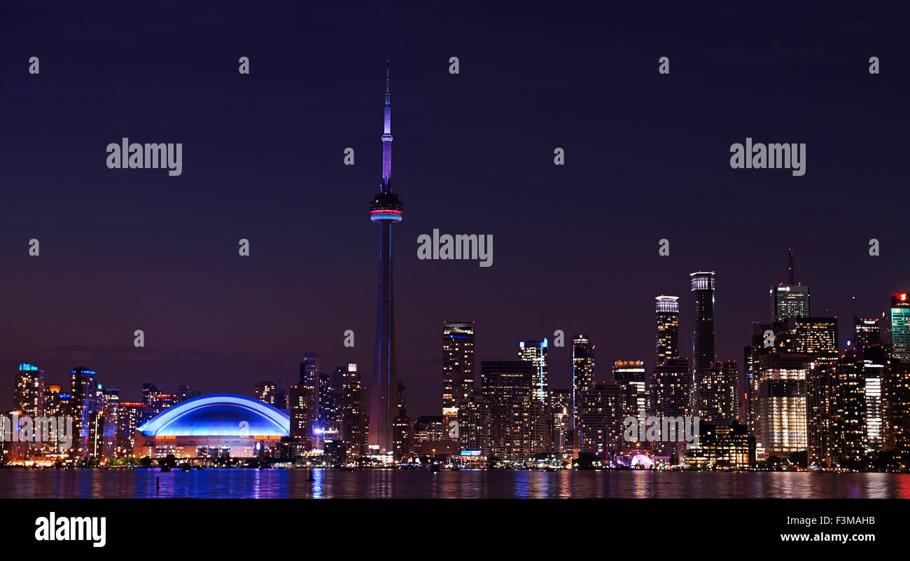 Canada,Ontario,Toronto,Lake,Cn Tower Stock Photo