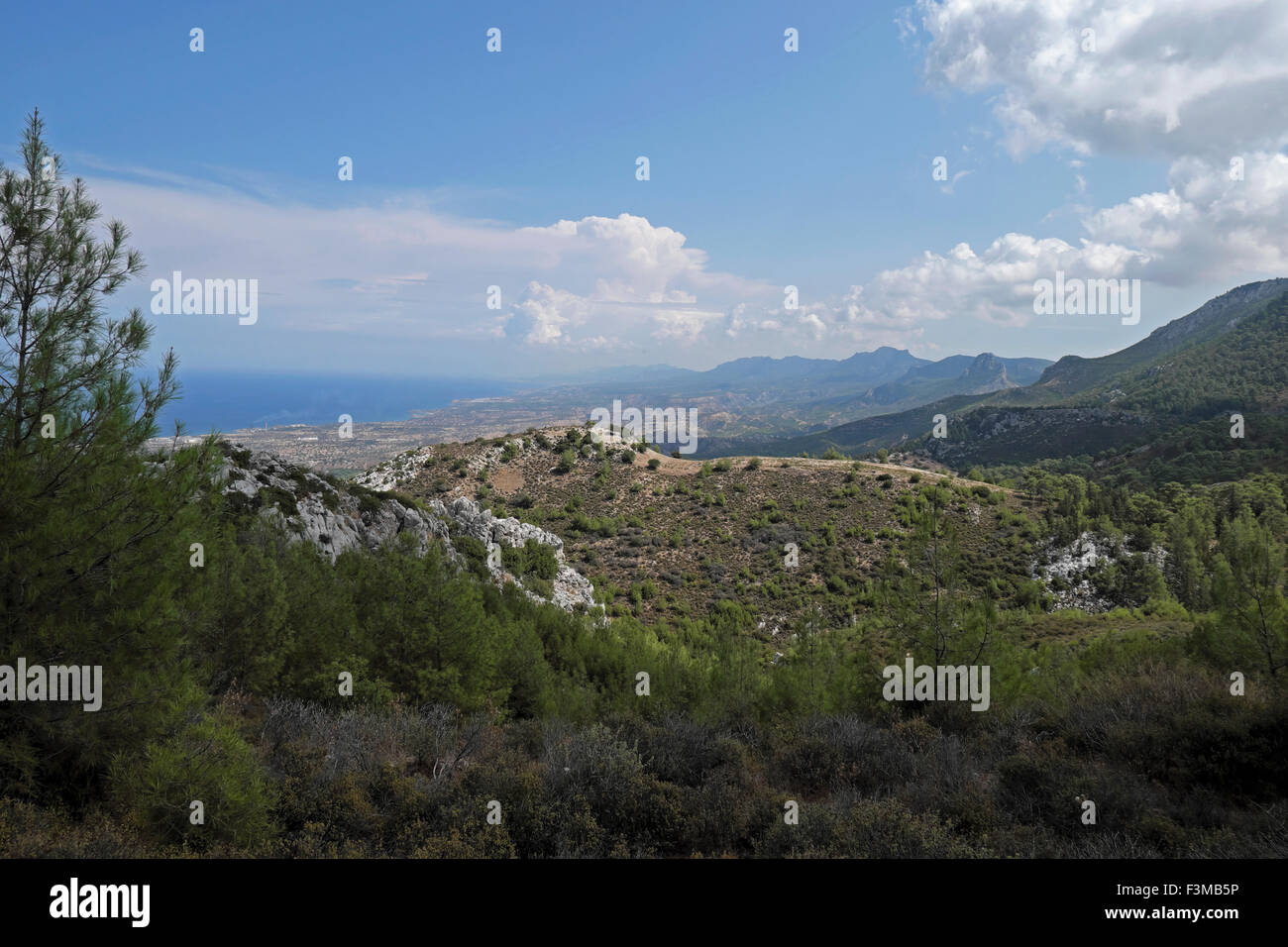 Besparmak mountain landscape near Kyrenia in September North Cyprus KATHY DEWITT Stock Photo