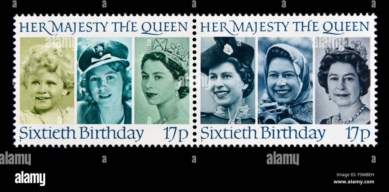 Postage stamps. Great Britain. Queen Elizabeth II. 1986. 60th. Birthday