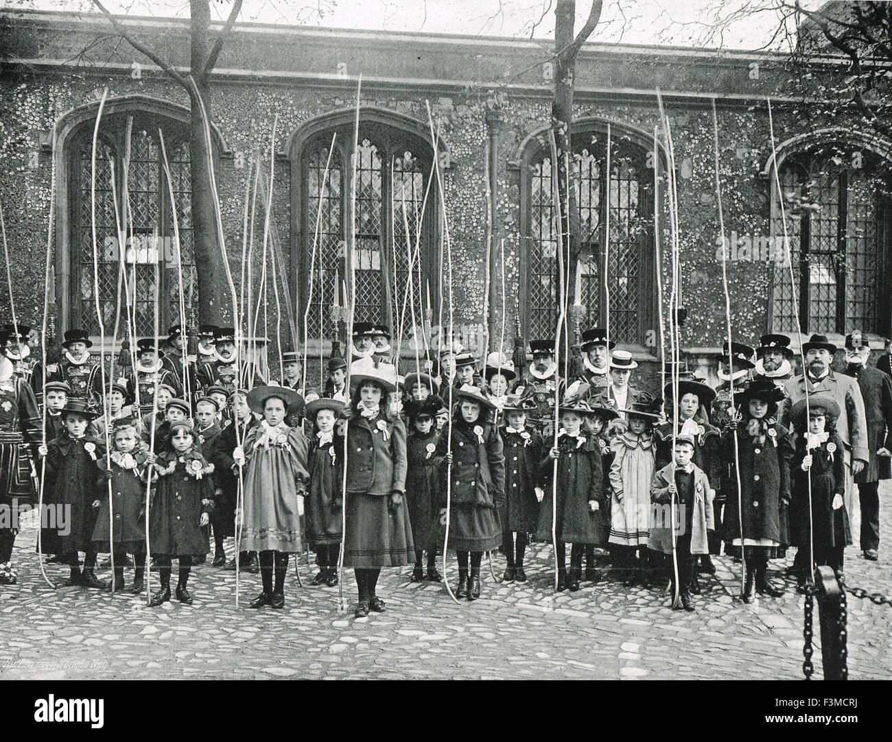 Beating the bounds of the Tower of London circa 1906 Stock Photo