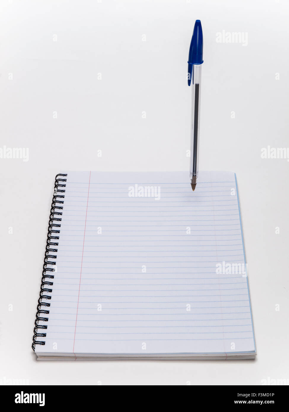 Bic Crystal Blue Pen on white notepad Stock Photo Alamy