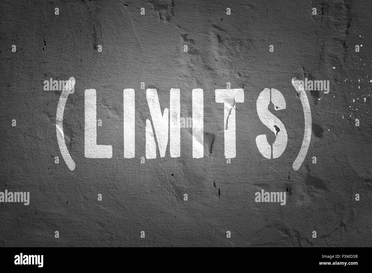 Limits concept, words on dark blackboard Stock Photo