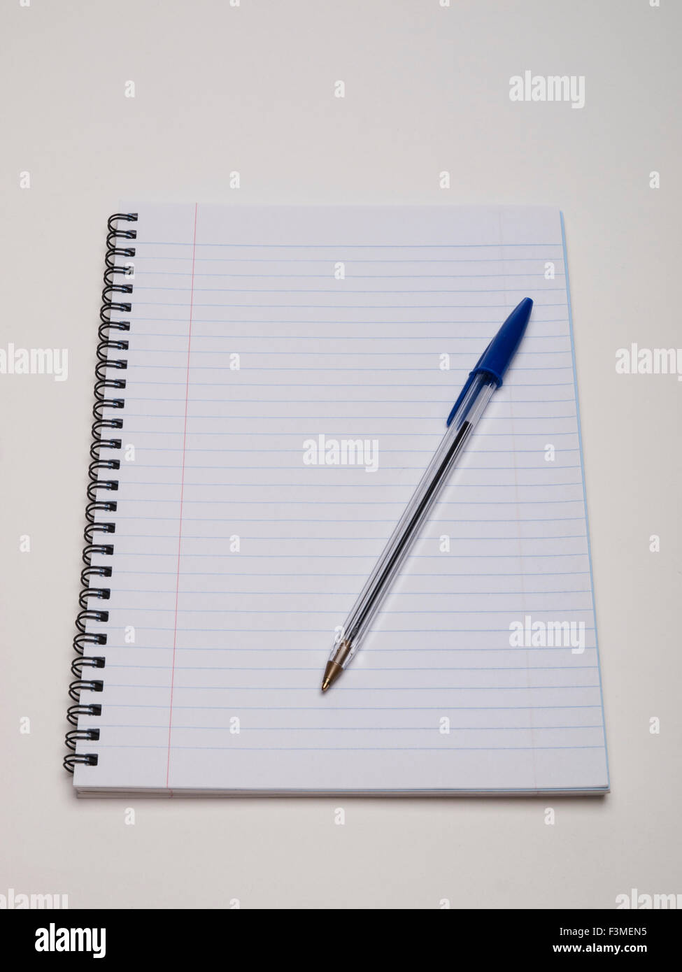 Bic Crystal Blue Pen on white notepad Stock Photo Alamy
