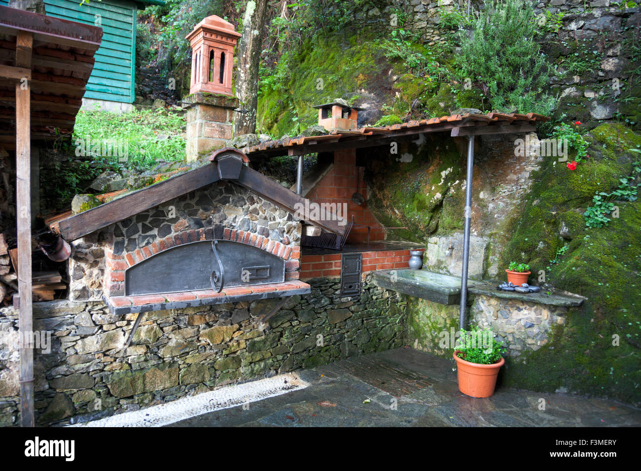 Italian outdoor brick oven Stock Photo