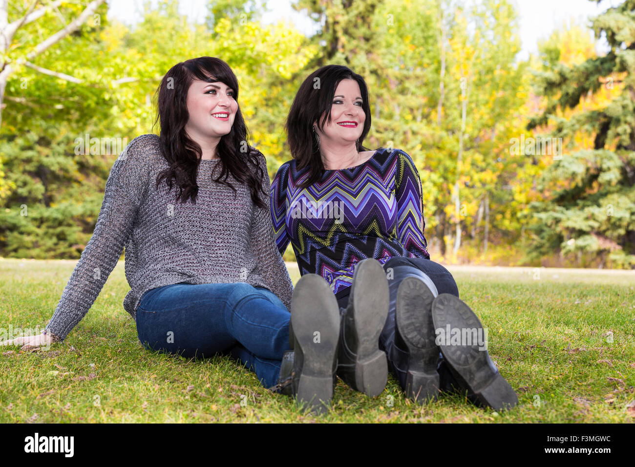 Mother daughter sharing autumn hi res stock photography and images Alamy