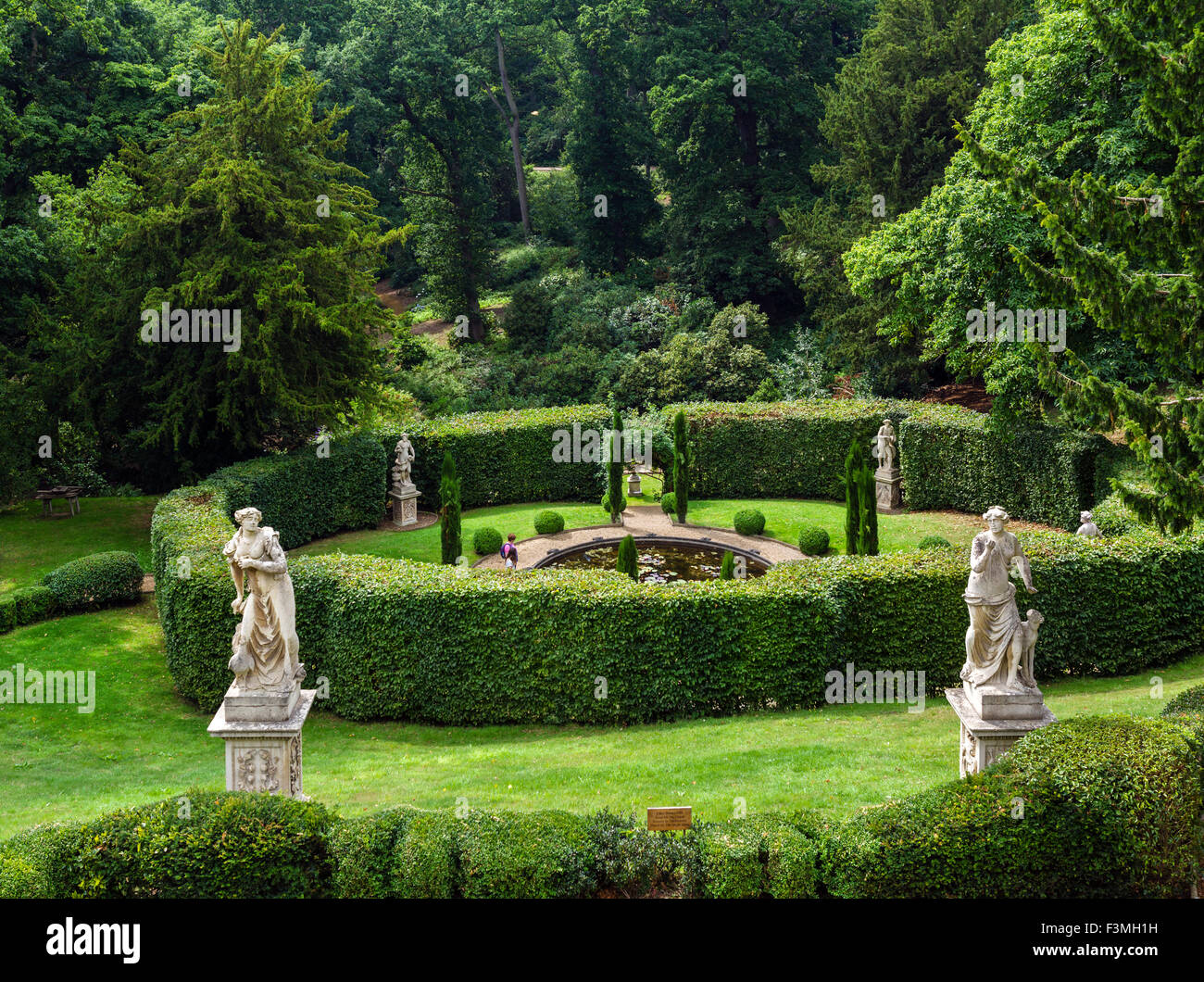 The gardens at Belvoir Castle, a stately home in Leicestershire, England, UK Stock Photo