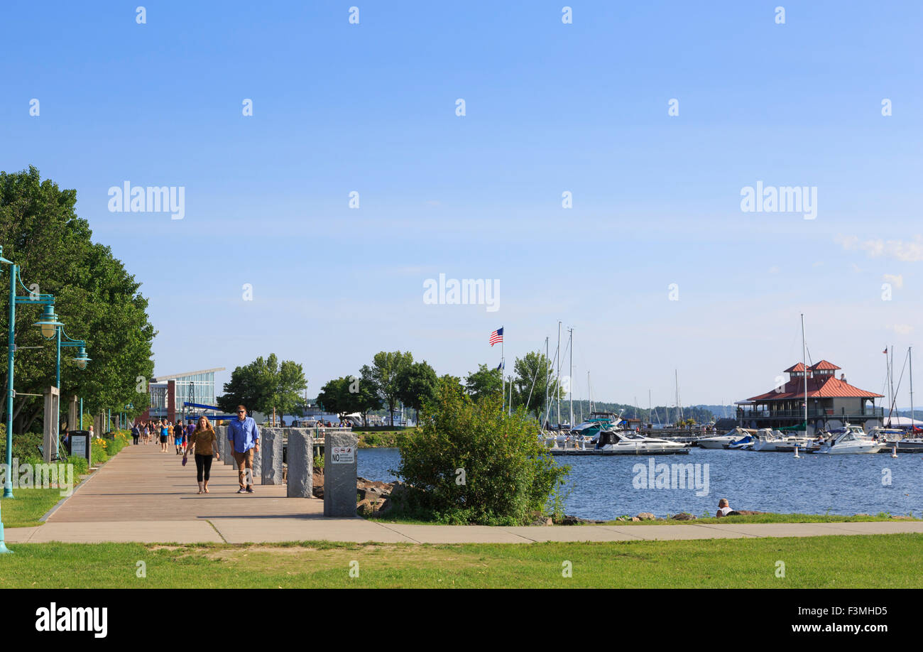 Waterfront Park on Lake Champlain, Burlington, Vermont, USA Stock Photo
