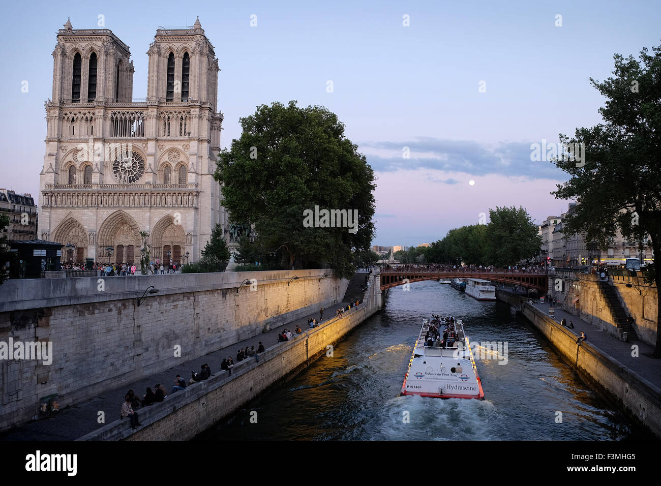 Notre Dame Paris in evening Stock Photo