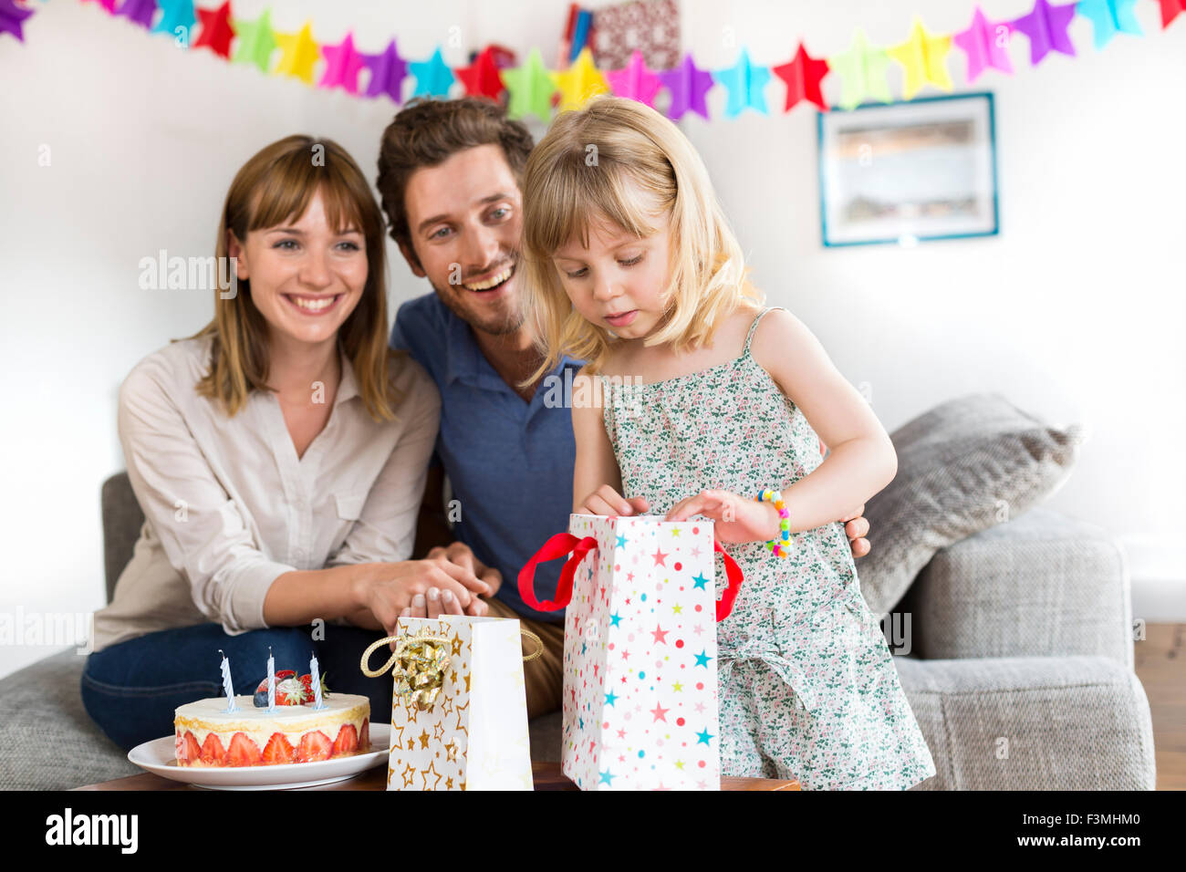Happy birthday little girl. Gift for you Stock Photo