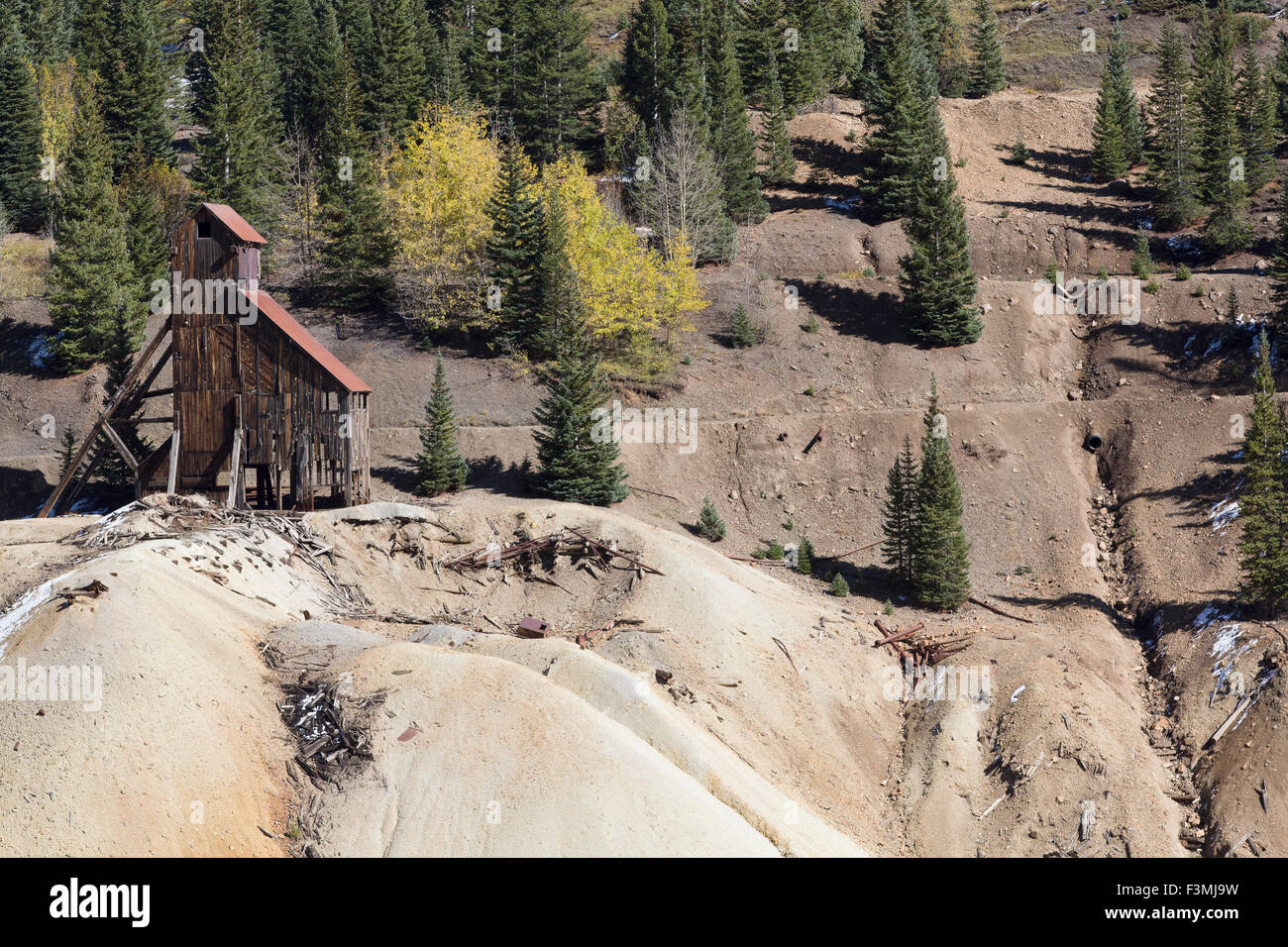 Ouray,yankee girl silver gold mine Stock Photo