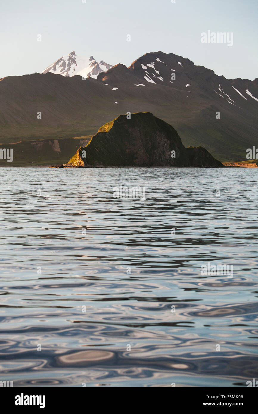 Coastline,Alaska,Cold Bay,Frosty Volcano Stock Photo Alamy