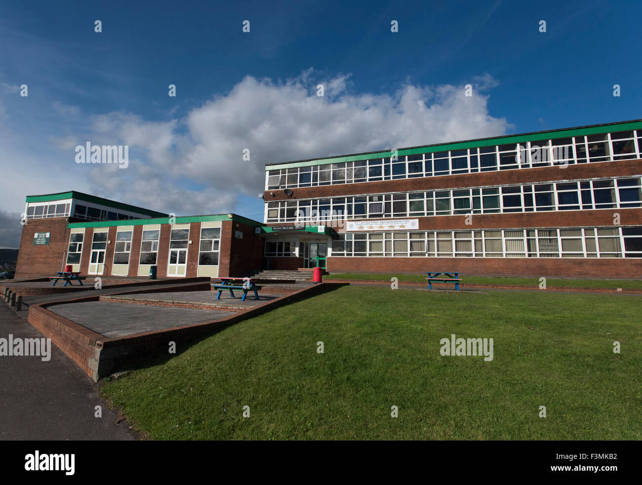 Pen-Y-Dre High School in Merthyr, South Wales. Stock Photo