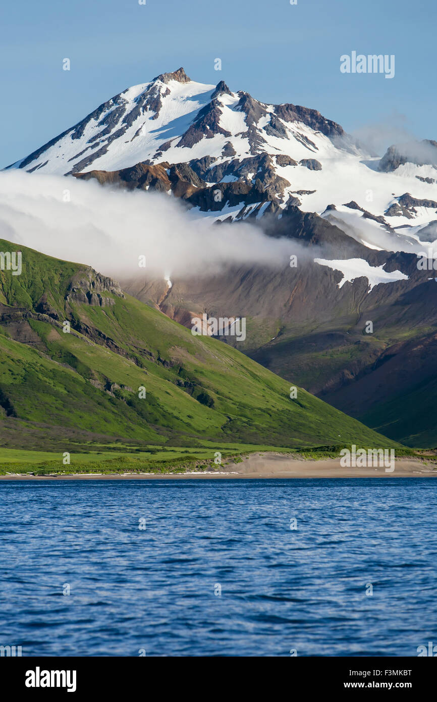 Coastline,Alaska,Cold Bay,Frosty Volcano Stock Photo Alamy