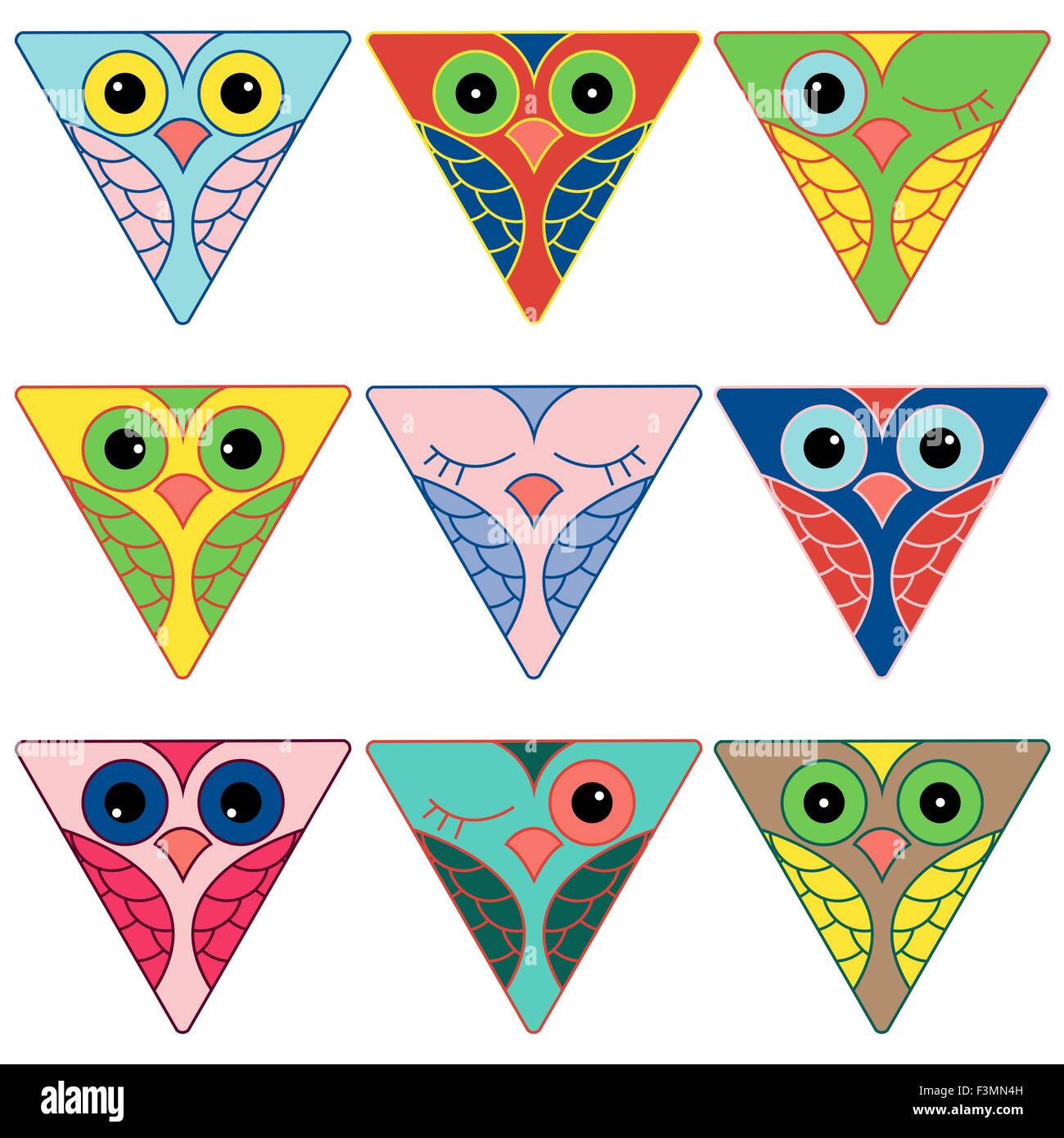 Colored owl Stock Vector Images Alamy