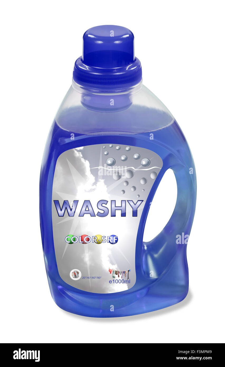 Fictive liquid washing detergent bottle Stock Photo
