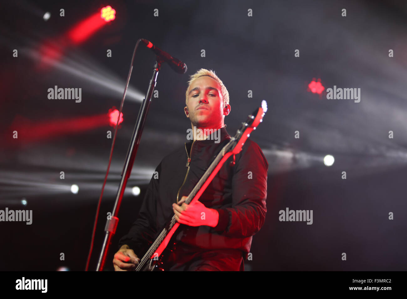 Manchester, UK. 9th October, 2015. Fall Out Boy perform live at Manchester Arena Credit:  Simon Newbury/Alamy Live News Stock Photo