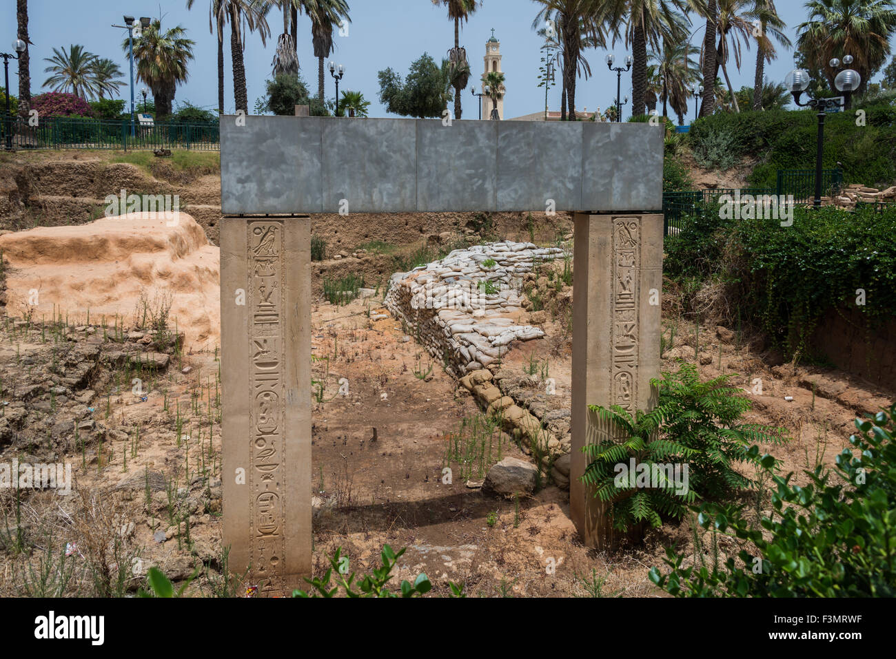Egyptian Gate of Ramases II at Jaffa, Israel Stock Photo