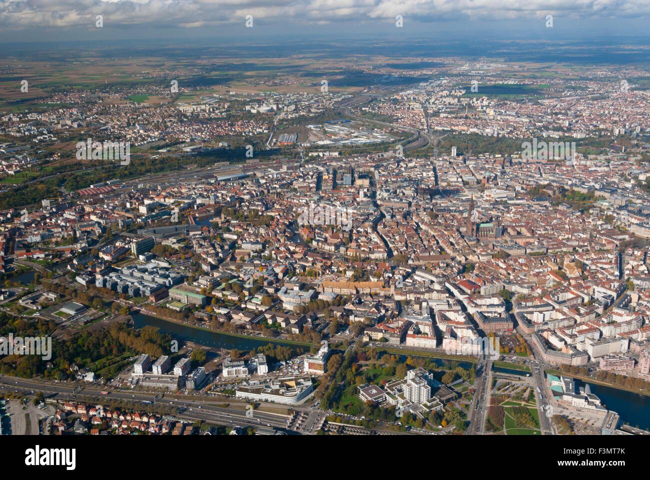 France, Bas Rhin (67), Strasbourg city (aerial view) Stock Photo