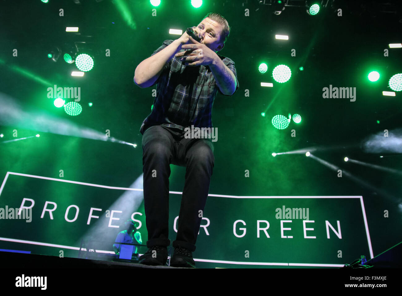 Manchester, UK. 9th October, 2015. Professor Green performs live at Manchester Arena supporting Fall Out Boy on their recent UK tour. Credit:  Simon Newbury/Alamy Live News Stock Photo