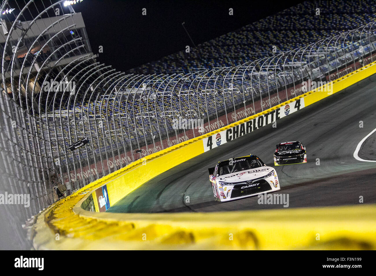 Concord, NC, USA. 9th Oct, 2015. Concord, NC - Oct 09, 2015: The NASCAR Xfinity Series teams take to the track for the Drive For The Cure 300 Presented By Blue Cross and Blue Shield of North Carolina at Charlotte Motor Speedway in Concord, NC. Credit:  csm/Alamy Live News Stock Photo