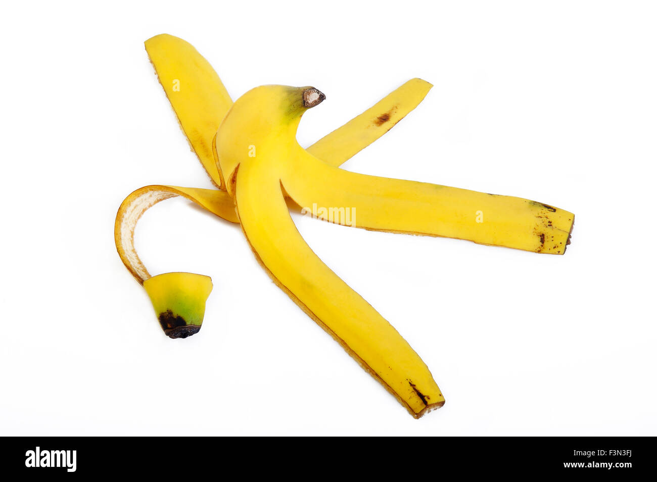 Banana peel on white background Stock Photo Alamy