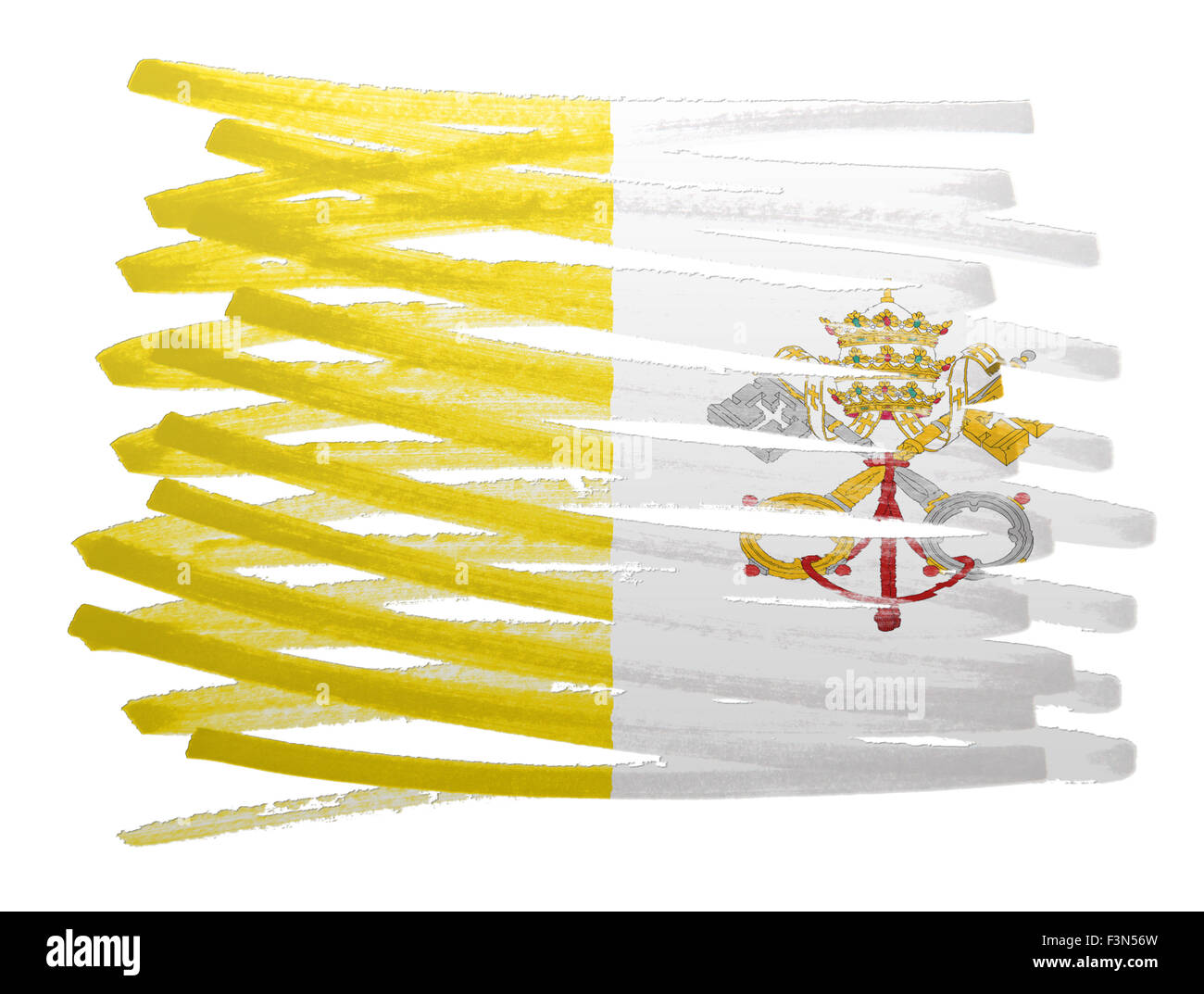 Flag illustration made with pen - Vatican City Stock Photo