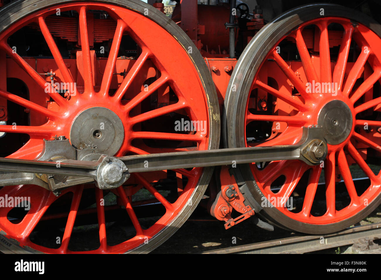 Steam locomotion wheels Stock Photo