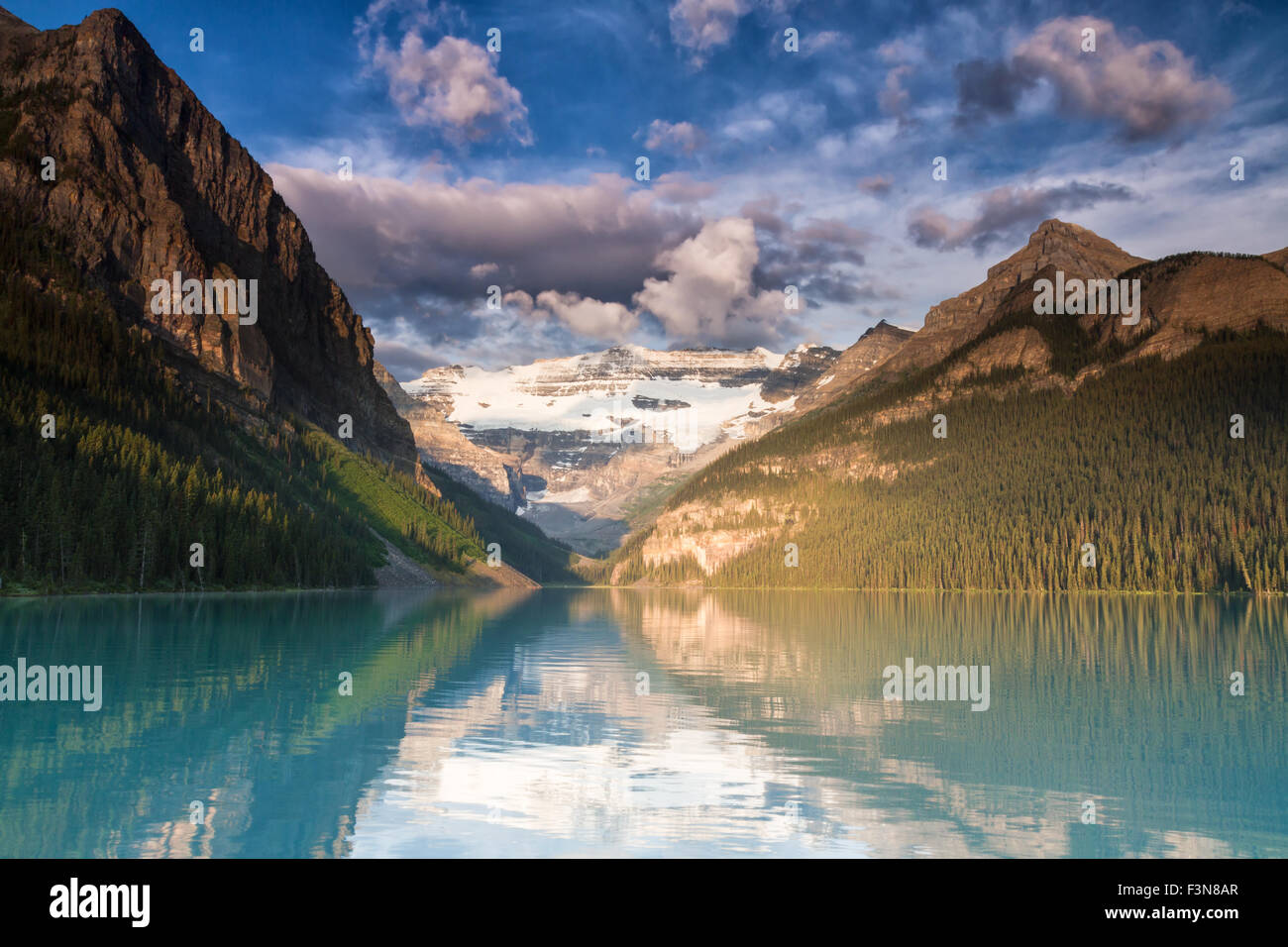 Lake Louise in the early morning light, Alberta, Canada Stock Photo