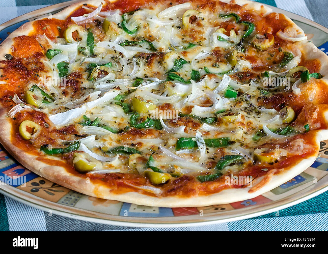 Vegetable pizza with oregano Stock Photo Alamy