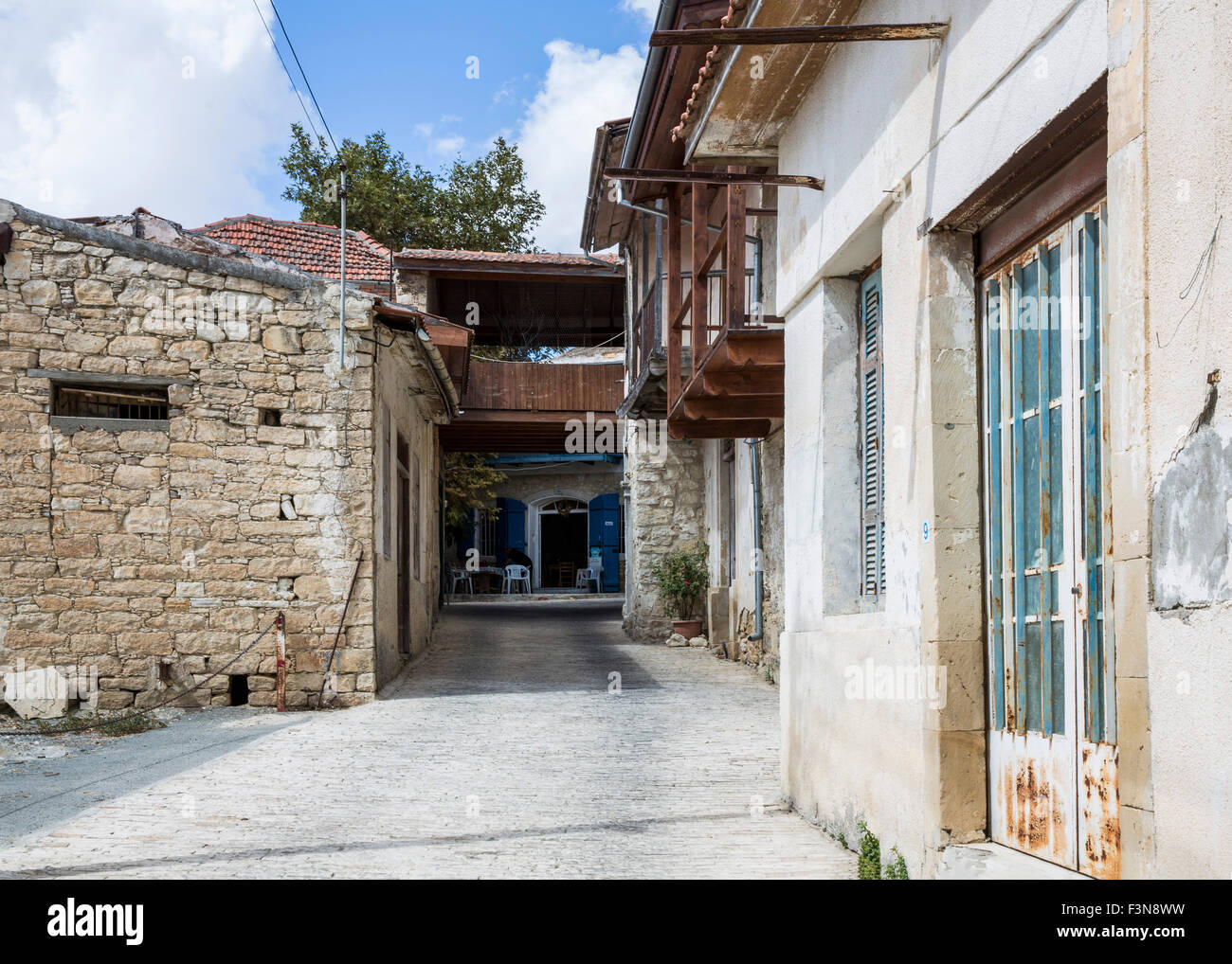 A picturesque byway in the village of Vouni in Cyprus Stock Photo