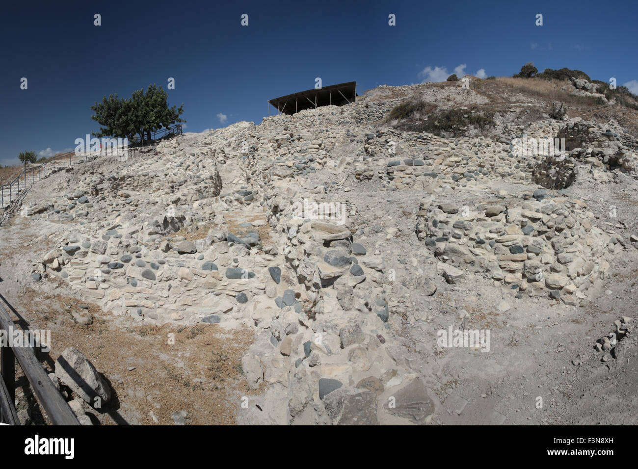 The Neolithic settlement of Choirokoitia in Cyprus Stock Photo