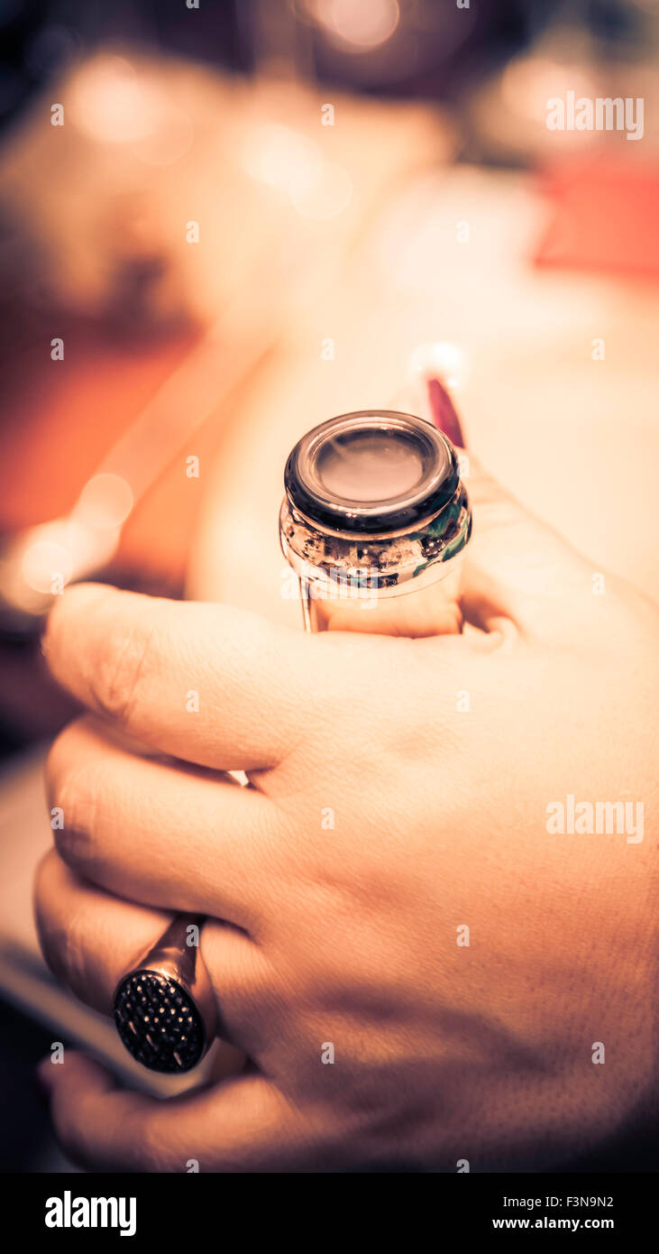 Popped champagne bottle hires stock photography