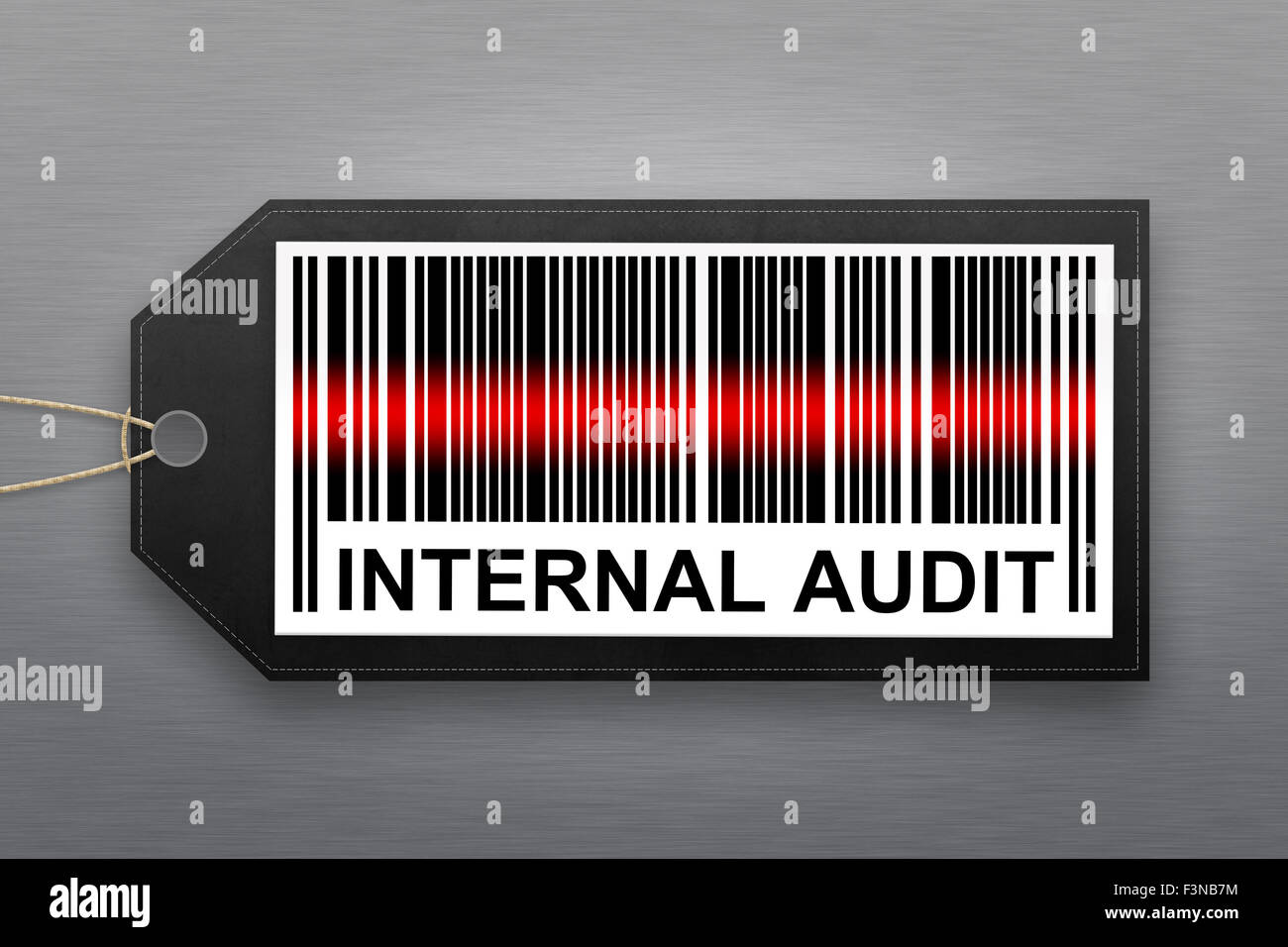 internal audit barcode with stainless steel background Stock Photo