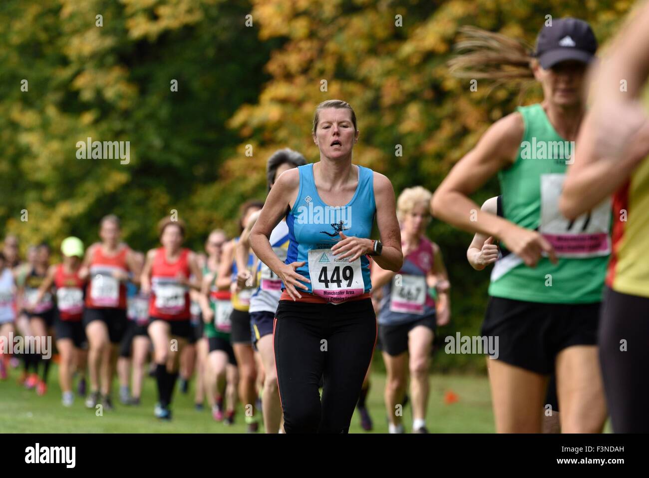 Stockport UK 10th October 2015 The Manchester Area CrossCountry League gets started at Woodbank