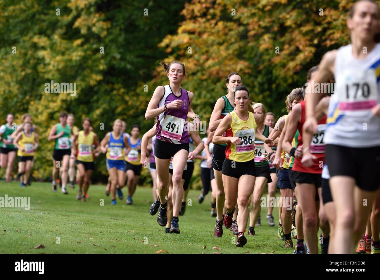 Stockport UK 10th October 2015 The Manchester Area CrossCountry League gets started at Woodbank