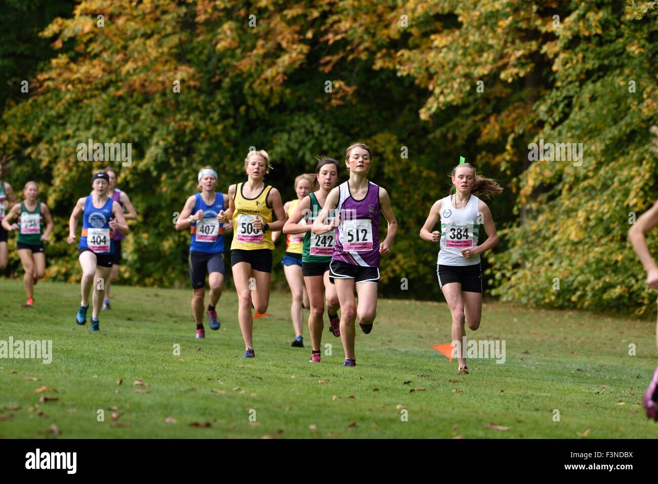 Stockport UK 10th October 2015 The Manchester Area CrossCountry League gets started at Woodbank