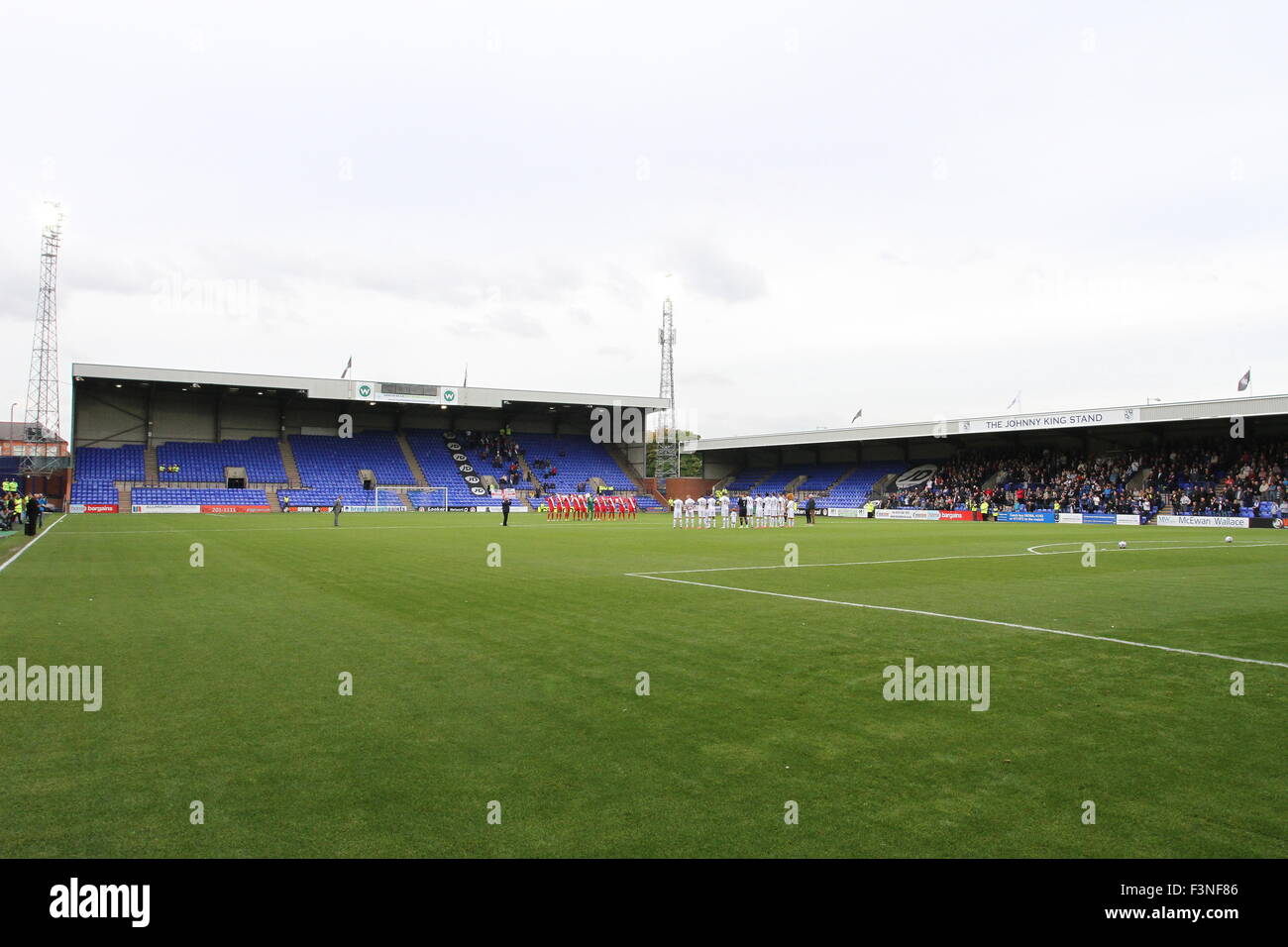 Birkenhead, Merseyside, UK. 10th October, 2015.  A minute's applause was held before the Vanarama National League match between Tranmere Rovers and Eastleigh at Prenton Park in honour of PC Dave Phillips who was tragically killed after being hit by a pick-up truck while on duty in Wallasey on Monday. Credit:  Simon Newbury/Alamy Live News Stock Photo
