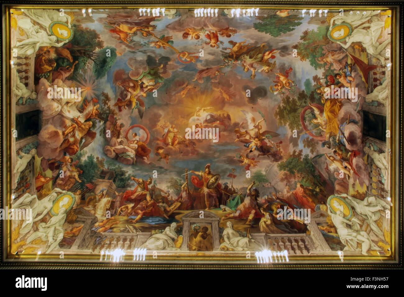 Rome, Italy. 16th July, 2015. The ceiling fresco at the museum Galleria  Borghese in Rome, Italy, 16 July 2015. Photo: Fredrik von Erichsen/dpa - NO  WIRE SERVICE -/dpa/Alamy Live News Stock Photo - Alamy