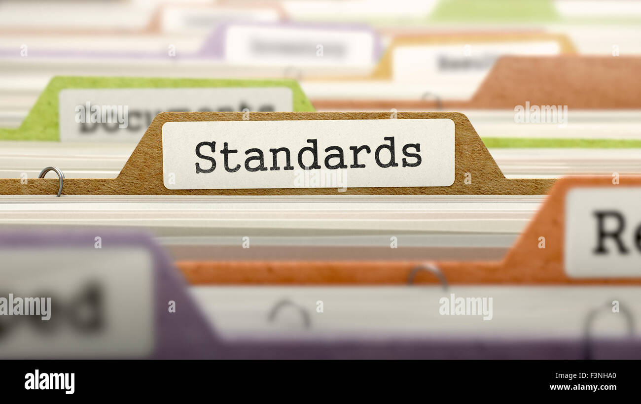 File Folder Labeled as Standards Stock Photo Alamy