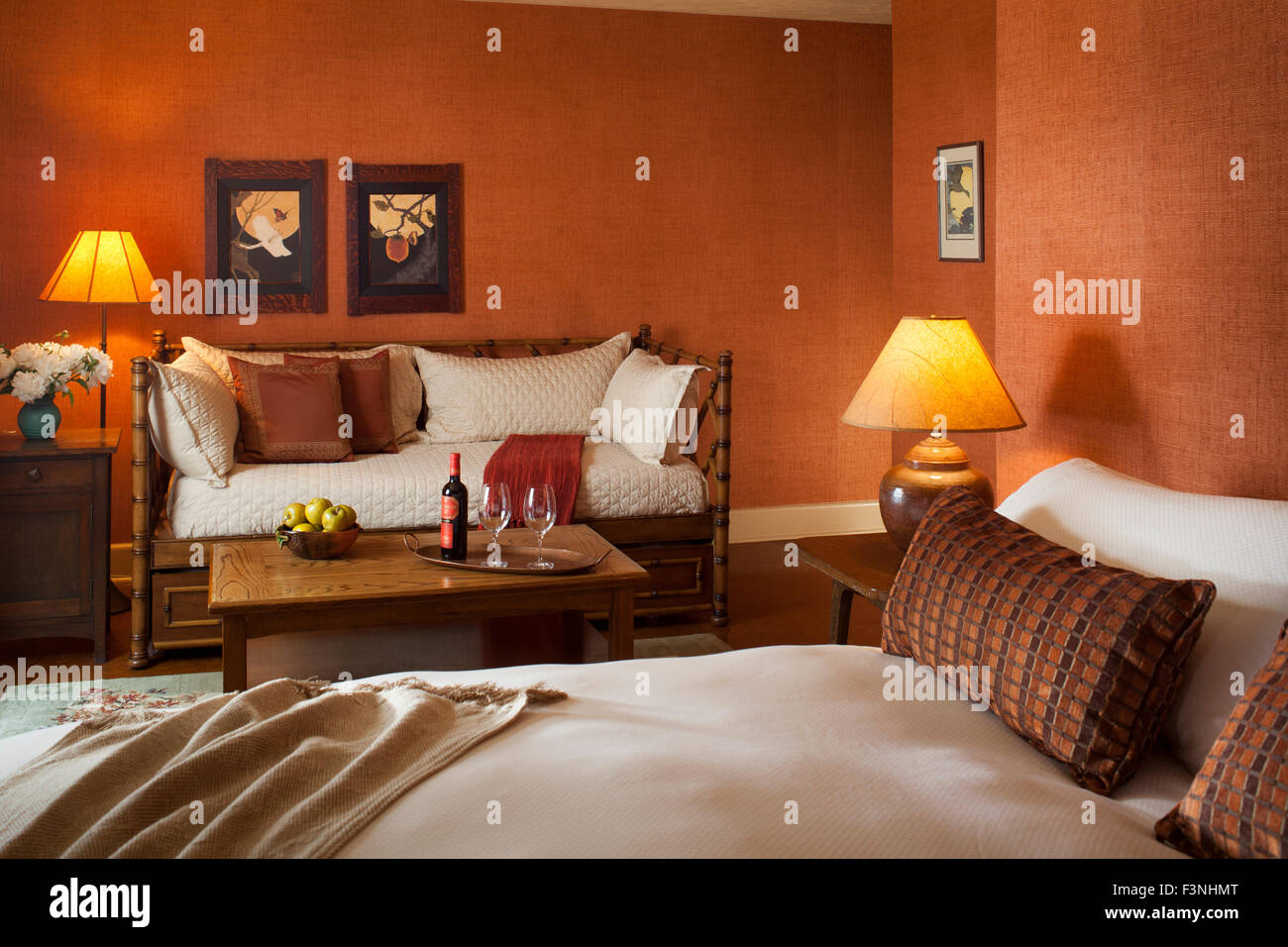 Bedroom interior blend of mission style and contemporary, Settlers Inn ...
