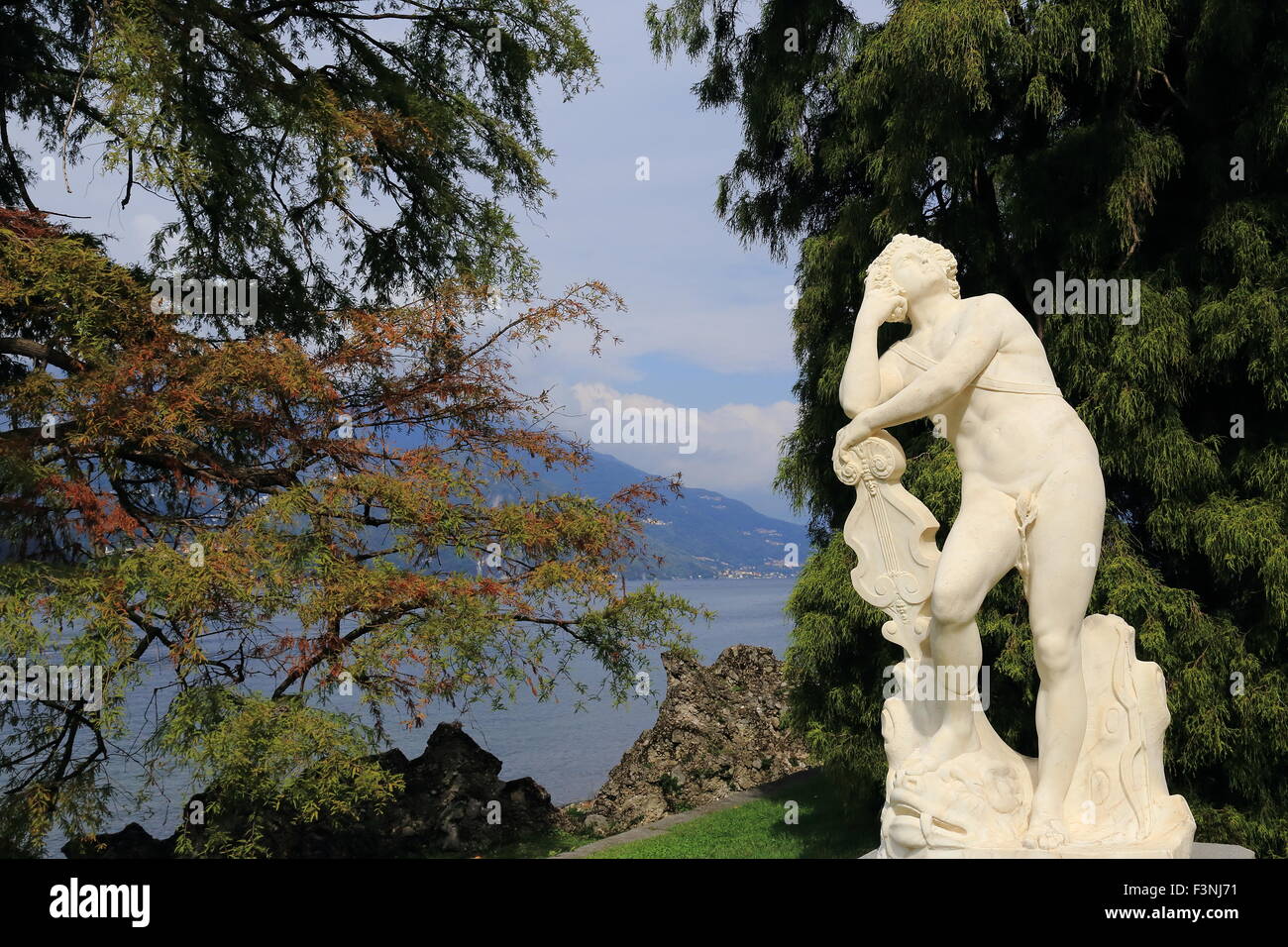 Garden of Villa Melzi, Bellagio, Lake Como, Italy Stock Photo