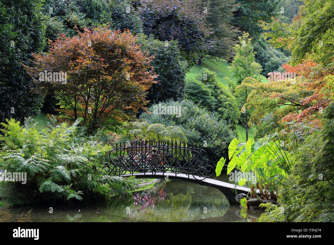 Garden of Villa Melzi, Bellagio, Lake Como, Italy Stock Photo