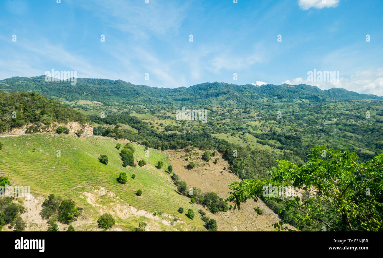 Beautiful green valley near the town of Honda, Colombia Stock Photo
